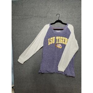 LSU Tigers Raglan Long Sleeve Comfy Terry Pullover Sweatshirt XX-Large‎